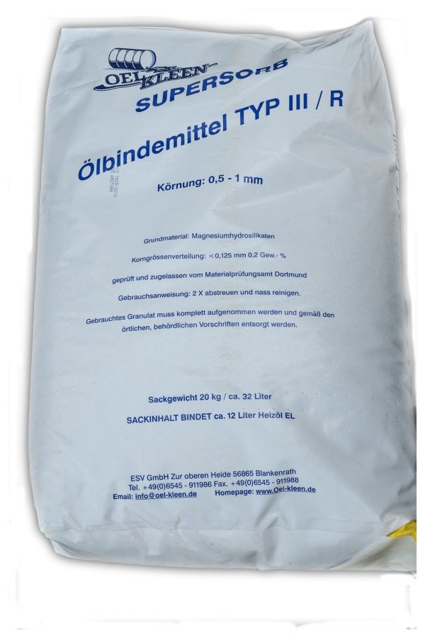 Öl-/Chemikalienbinder 20 kg, Bindemittel Typ III R
